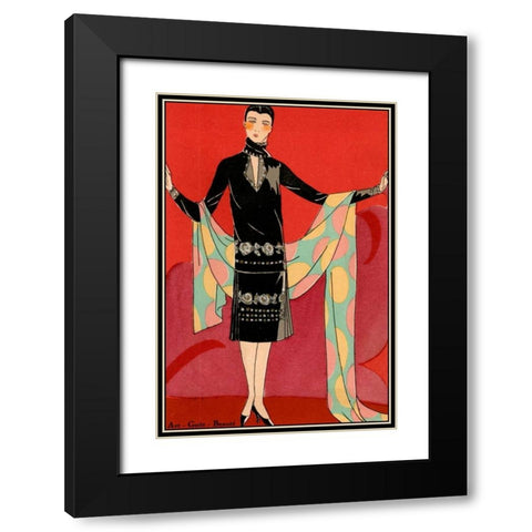 Vintage Couture IX Black Modern Wood Framed Art Print with Double Matting by Unknown