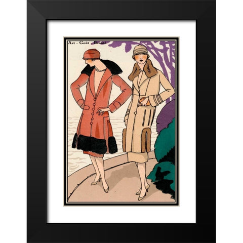 Vintage Couture XII Black Modern Wood Framed Art Print with Double Matting by Unknown
