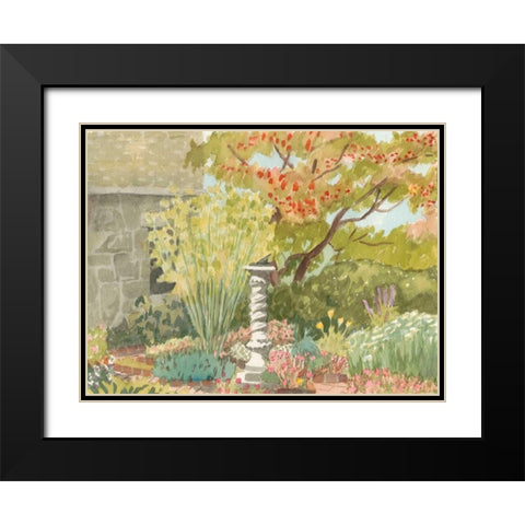Watercolor Garden I Black Modern Wood Framed Art Print with Double Matting by Miller, Dianne