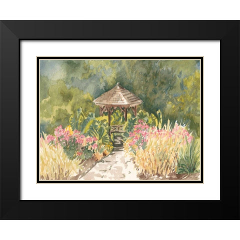 Watercolor Garden IV Black Modern Wood Framed Art Print with Double Matting by Miller, Dianne