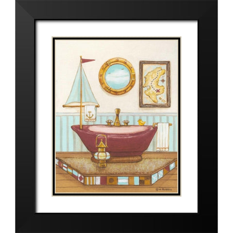 Nautical Bath I Black Modern Wood Framed Art Print with Double Matting by Russell, Wendy