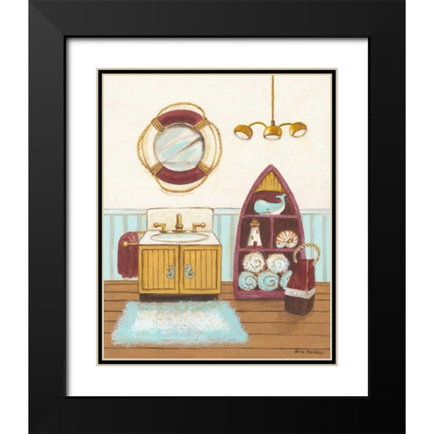 Nautical Bath II Black Modern Wood Framed Art Print with Double Matting by Russell, Wendy