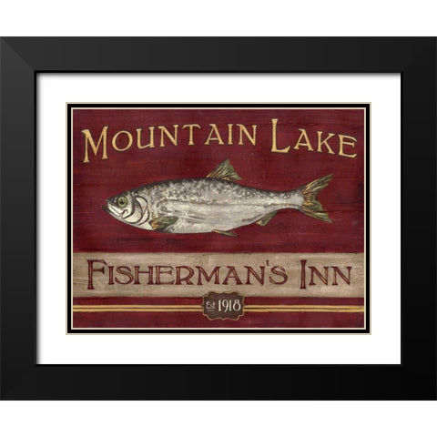 Lodge Sign II Black Modern Wood Framed Art Print with Double Matting by Vess, June Erica