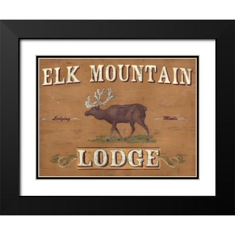 Lodge Sign III Black Modern Wood Framed Art Print with Double Matting by Vess, June Erica