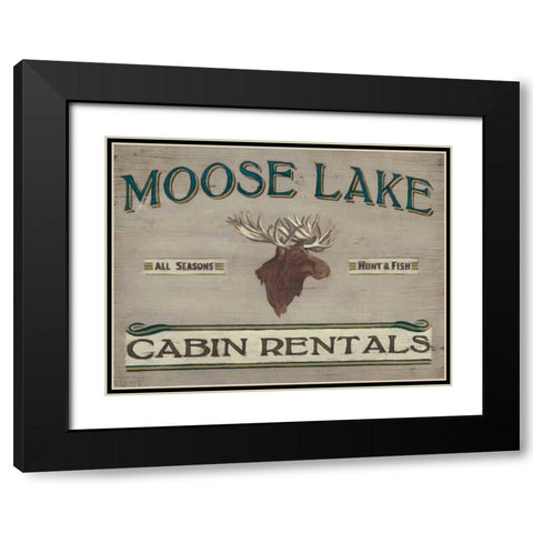 Lodge Sign IV Black Modern Wood Framed Art Print with Double Matting by Vess, June Erica