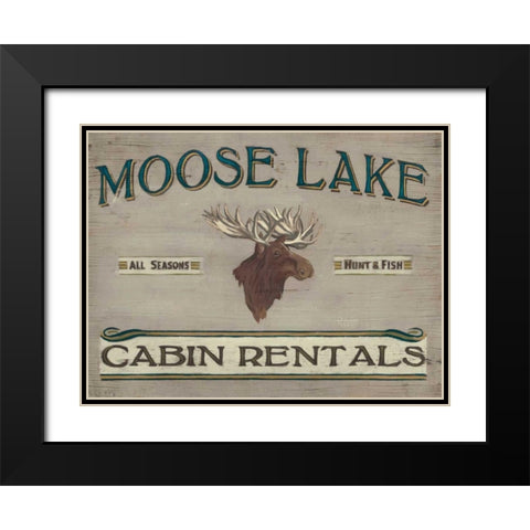 Lodge Sign IV Black Modern Wood Framed Art Print with Double Matting by Vess, June Erica