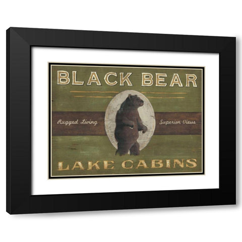 Lodge Sign V Black Modern Wood Framed Art Print with Double Matting by Vess, June Erica