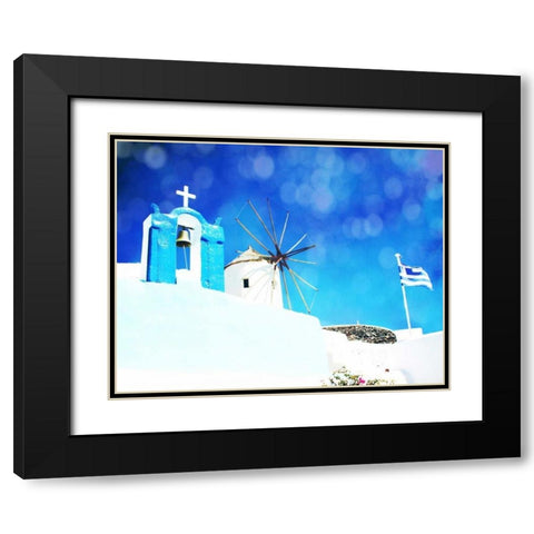 Santorini I Black Modern Wood Framed Art Print with Double Matting by Coomes, Sylvia
