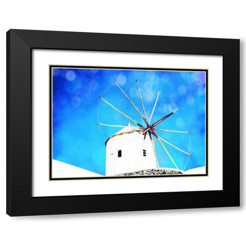 Santorini II Black Modern Wood Framed Art Print with Double Matting by Coomes, Sylvia