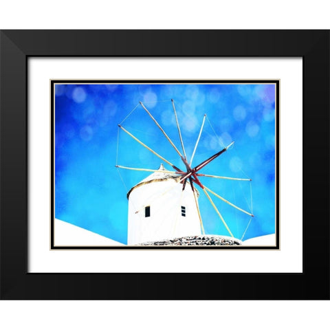 Santorini II Black Modern Wood Framed Art Print with Double Matting by Coomes, Sylvia