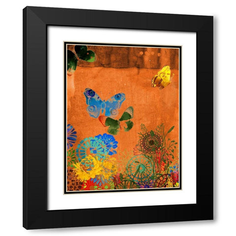 Butterfly Panorama Triptych I Black Modern Wood Framed Art Print with Double Matting by Jasper, Sisa