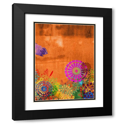 Butterfly Panorama Triptych III Black Modern Wood Framed Art Print with Double Matting by Jasper, Sisa