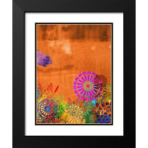 Butterfly Panorama Triptych III Black Modern Wood Framed Art Print with Double Matting by Jasper, Sisa