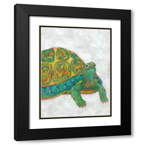 Turtle Friends I Black Modern Wood Framed Art Print with Double Matting by Zarris, Chariklia