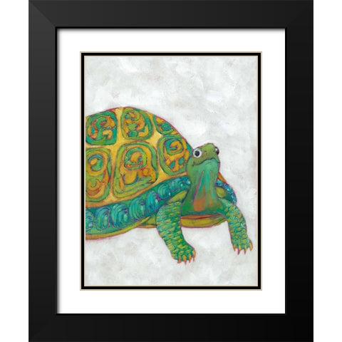 Turtle Friends I Black Modern Wood Framed Art Print with Double Matting by Zarris, Chariklia