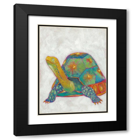 Turtle Friends II Black Modern Wood Framed Art Print with Double Matting by Zarris, Chariklia