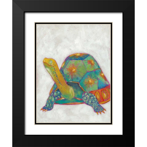 Turtle Friends II Black Modern Wood Framed Art Print with Double Matting by Zarris, Chariklia