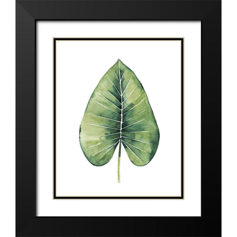Custom Paradise Palm Leaves on white III Black Modern Wood Framed Art Print with Double Matting by Popp, Grace