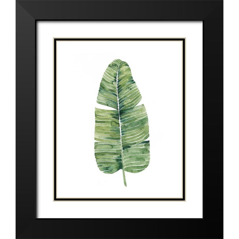 Custom Paradise Palm Leaves on white IV Black Modern Wood Framed Art Print with Double Matting by Popp, Grace