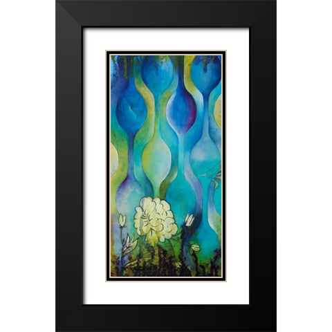 Pond Dripples I Black Modern Wood Framed Art Print with Double Matting by Robinson, Heather