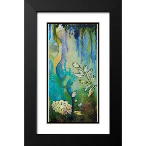Pond Dripples II Black Modern Wood Framed Art Print with Double Matting by Robinson, Heather