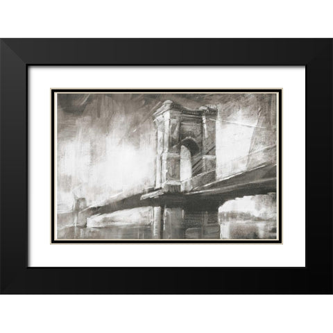 Historic Suspension Bridge I Black Modern Wood Framed Art Print with Double Matting by Harper, Ethan