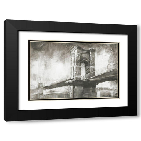 Historic Suspension Bridge I Black Modern Wood Framed Art Print with Double Matting by Harper, Ethan