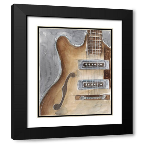 Watercolor Instrument Study I Black Modern Wood Framed Art Print with Double Matting by Harper, Ethan