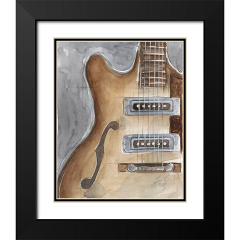 Watercolor Instrument Study I Black Modern Wood Framed Art Print with Double Matting by Harper, Ethan