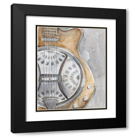Watercolor Instrument Study III Black Modern Wood Framed Art Print with Double Matting by Harper, Ethan