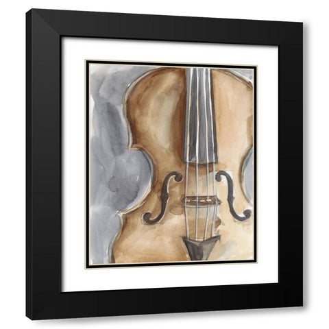 Watercolor Instrument Study IV Black Modern Wood Framed Art Print with Double Matting by Harper, Ethan
