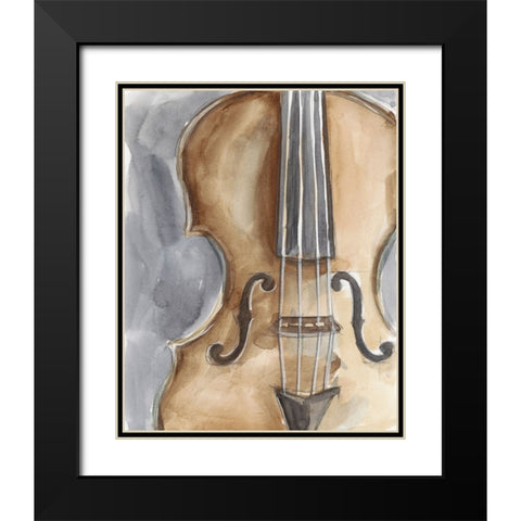 Watercolor Instrument Study IV Black Modern Wood Framed Art Print with Double Matting by Harper, Ethan
