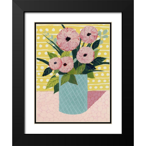 Retro Bouquet II Black Modern Wood Framed Art Print with Double Matting by Popp, Grace