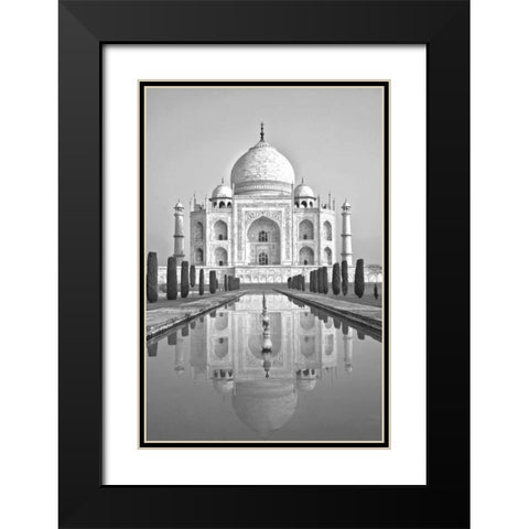 Taj Mahal II Black Modern Wood Framed Art Print with Double Matting by Miamee, Golie