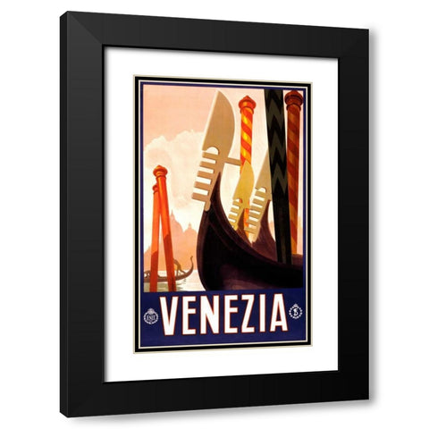See Venezia Black Modern Wood Framed Art Print with Double Matting by Studio W