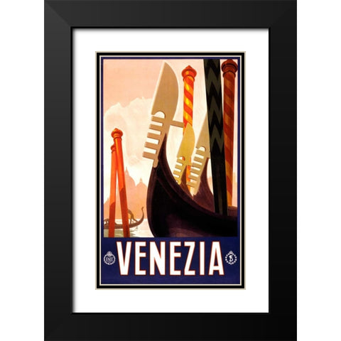 See Venezia Black Modern Wood Framed Art Print with Double Matting by Studio W