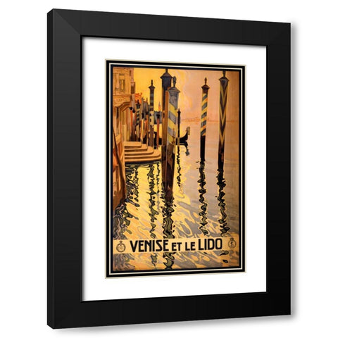 See Venise et le Lido Black Modern Wood Framed Art Print with Double Matting by Studio W
