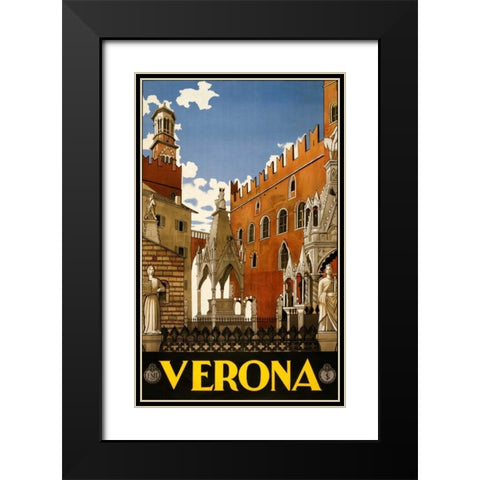 See Verona Black Modern Wood Framed Art Print with Double Matting by Studio W