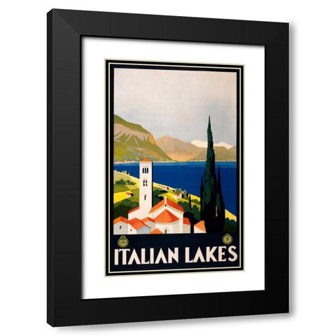 See Italian Lakes Black Modern Wood Framed Art Print with Double Matting by Studio W