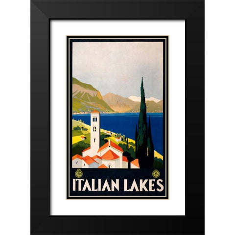 See Italian Lakes Black Modern Wood Framed Art Print with Double Matting by Studio W