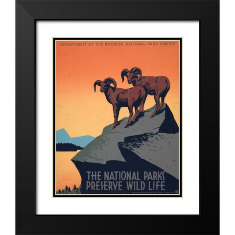 See America II Black Modern Wood Framed Art Print with Double Matting by Studio W