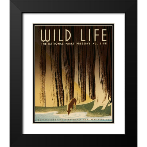 See America III Black Modern Wood Framed Art Print with Double Matting by Studio W