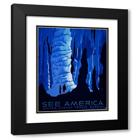 See America V Black Modern Wood Framed Art Print with Double Matting by Studio W