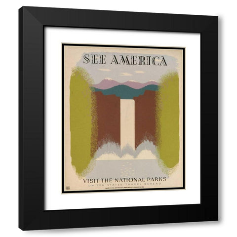 See America X Black Modern Wood Framed Art Print with Double Matting by Studio W