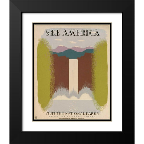 See America X Black Modern Wood Framed Art Print with Double Matting by Studio W