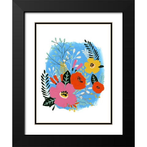 Bouquet Brights II Black Modern Wood Framed Art Print with Double Matting by Vess, June Erica