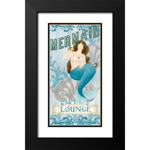 Mermaid I Black Modern Wood Framed Art Print with Double Matting by Vess, June Erica