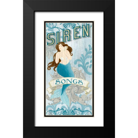 Mermaid II Black Modern Wood Framed Art Print with Double Matting by Vess, June Erica