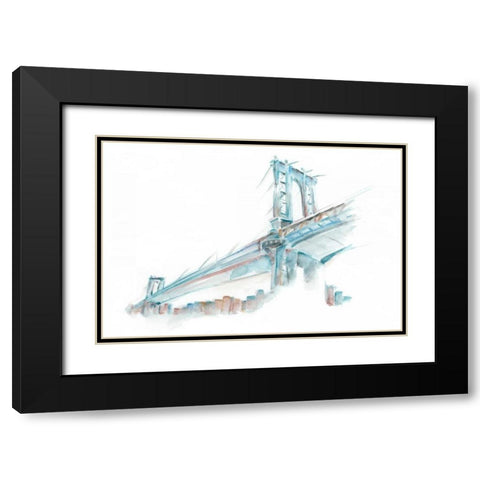 Watercolor Bridge Sketch I Black Modern Wood Framed Art Print with Double Matting by Harper, Ethan