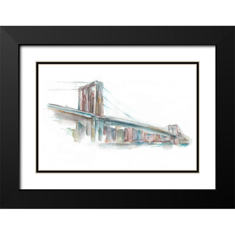 Watercolor Bridge Sketch II Black Modern Wood Framed Art Print with Double Matting by Harper, Ethan